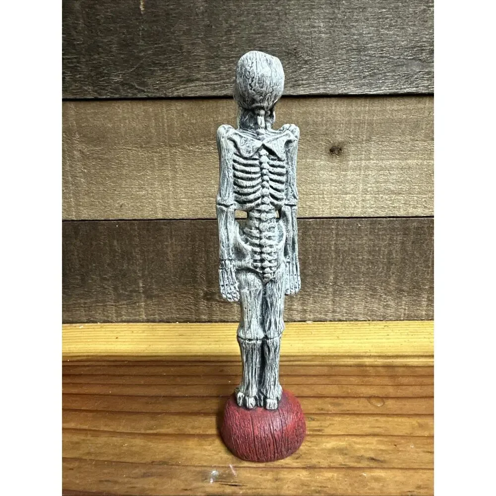 Hand Painted Halloween Skinny Skeleton Shelf Sitter Pencil Figure Spooky Decor